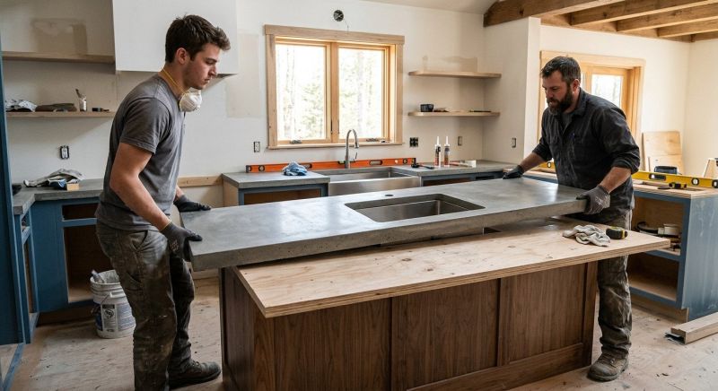 Cement Countertop Installation in Marin County, CA